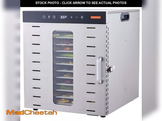 Lot 74-12424896 - SVOPES Food Dehydrator Machine, 10-Trays, 1000-Watt Electric Food Dryer in Silver with Digital Adjus...