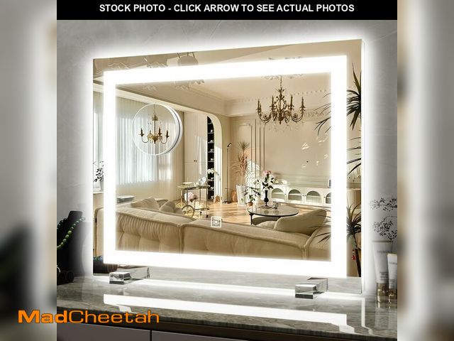 Lot 74-13583456 - (LIGHT DOESNT WORK) ROLOVE 22x20 Inch Lighted Vanity Mirror, 3-Mode Touch Dimming LED Lighting, Larg...