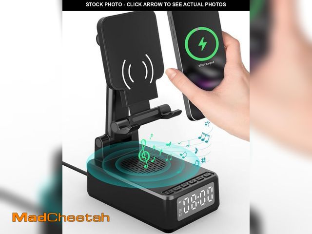 Lot 74-12436492 - Gifts for Men Cell Phone Stand with Wireless Bluetooth Speaker and Wireless Charger, Phone Charger S...