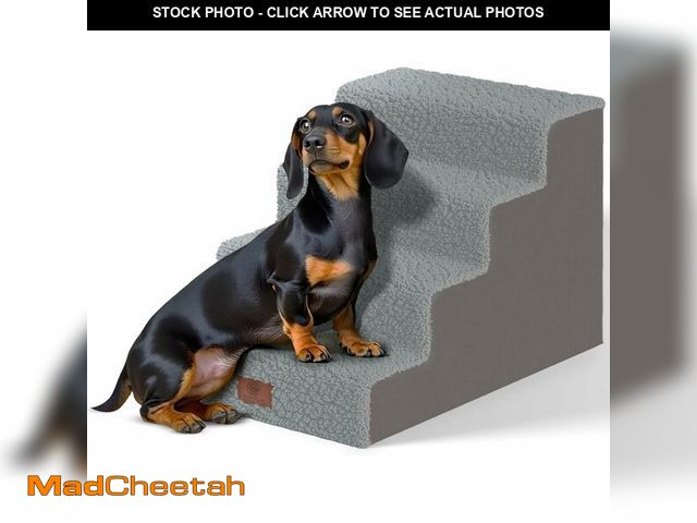 Lot 74-13072484 - AKC 4-Step Pet Stairs Ã¢â¬â Durable, Non-Slip Steps for Small Dogs and Cats, Washable Cover, Simp...