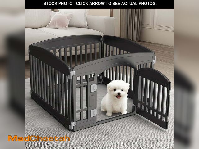 Lot 74-13766913 - JOINSUN 24" Plastic Dog Playpen, 4 Panel Lightweight Portable Pet Pen for Indoor, Customizable Puppy...