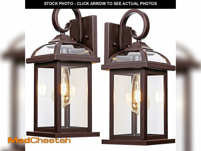 Lot 74-12716653 - Roravilila Bronze Outdoor Wall Lanterns Aluminum Anti-Rust Porch Lights 2-Pack, Exterior Light Fixtu...
