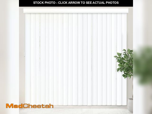 Lot 74-12162045 - 78"x84" Chicology Light Filtering Vertical Blinds Blind Oxford White - UNUSED