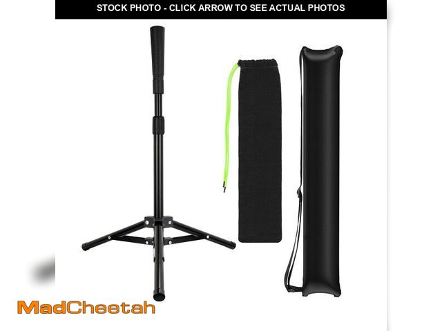 Lot 74-12712817 - Hikeen Portable Tripod Baseball Tee Stand with Carrying Bag for Hitting, Training, and Practice - UN...