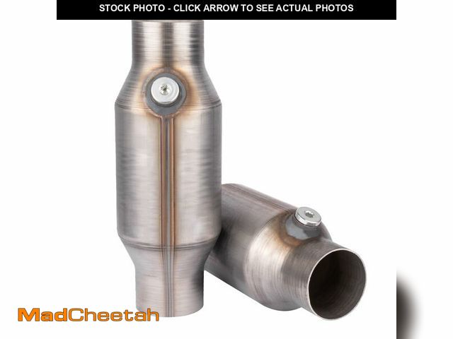 Lot 74-13956253 - Yeoflagtrade Catalytic Converter 2.5 Inch 2 Pcs, High Flow Universal Catalytic Convert Inlet Outlet ...