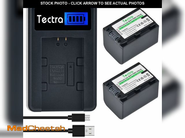 Lot 74-12706348 - Tectra 2-Pack NP-FH70 Battery and LCD USB Charger for Sony NP-FH30, NP-FH50, NP-FH60, NP-FH90 NP-FH1...
