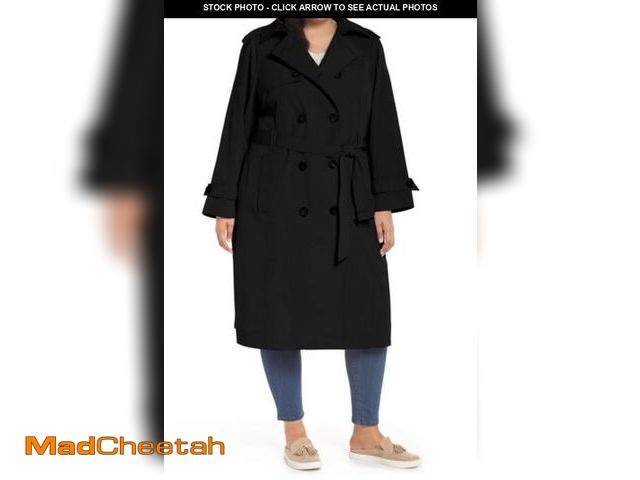 Lot 74-12371241 - Plus Size Women's London Fog Double Breasted Trench Coat, Size 2X - Black - UNUSED
