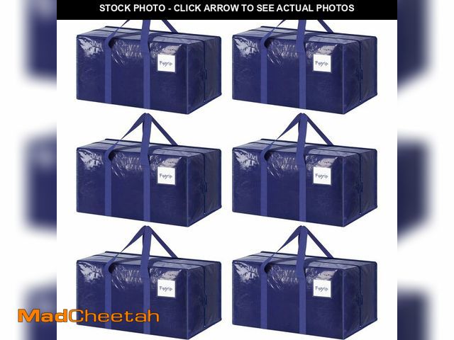 Lot 74-14205627 - 6 Pack Extra Heavy Duty Large Moving Bags with Strong Zipper &amp; Comfortable Handles, Sturdy &amp;...