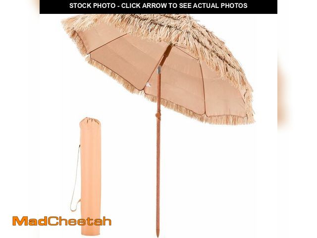Lot 74-14305280 - VEVOR Tiki Umbrella, 6 ft Thatched Patio Umbrella with Tilt, Hawaiian Style Beach Parasol with Durab...