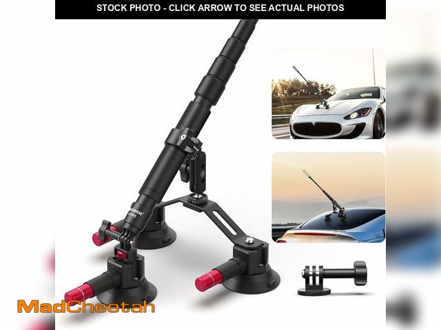 Lot 74-12704068 - NEEWER Triple Suction Cup Car Mount Kit with 2in1 Extension Pole/Selfie Stick, Quick Release Outside...