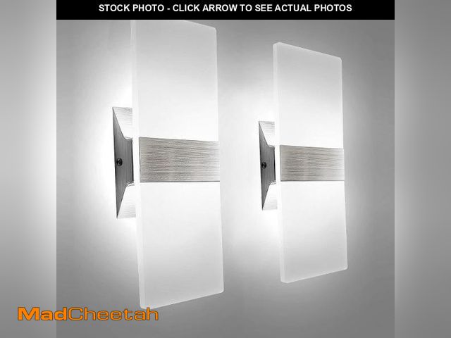 Lot 74-12217397 - KICAAO Modern Wall Sconces Set of Two, Led Wall Light 10w, 6000k White Light Up Downlight, Hardwired...