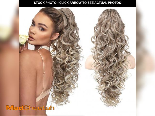 Lot 74-12220528 - SEIKEA Ponytail Extension, 24" Fluffy Long Wavy Curly Claw Clip Hair Extensions Ponytail Multi-layer...