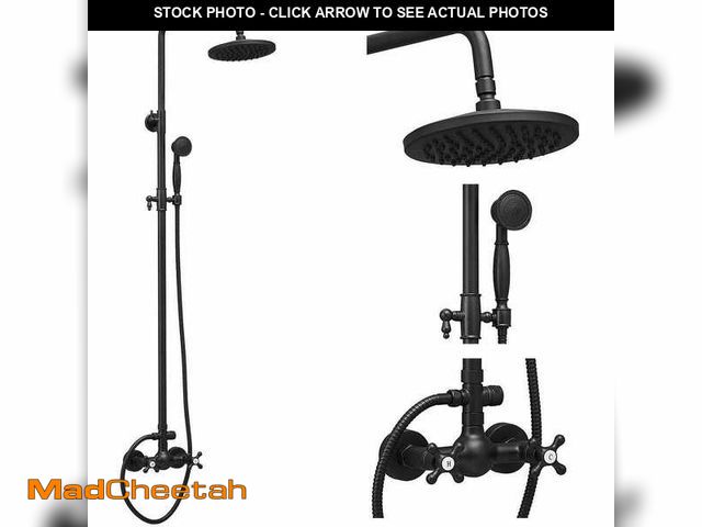 Lot 74-14306047 - AKLFGN Outdoor Double-Handle 2-Spray Shower Faucet 8 in. Shower Heads 1.8 GPM with Pressure Balance ...
