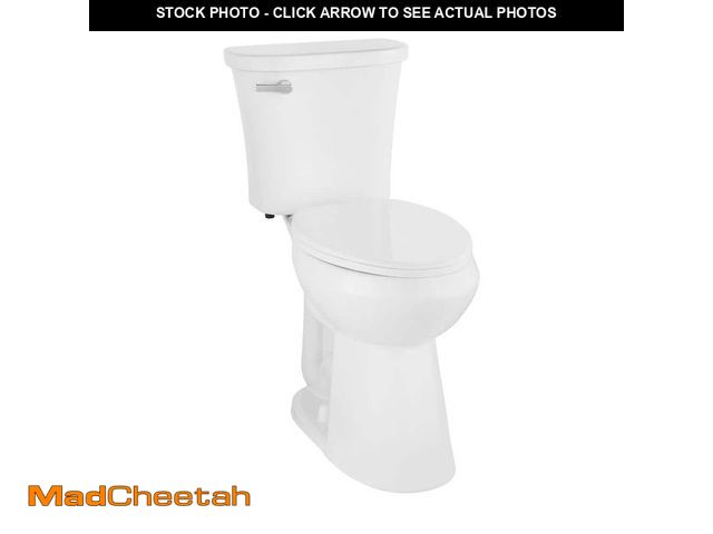 Lot 74-13821742 - Glacier Bay Power Flush 2-Piece 1.28 GPF Single Flush Extra Tall Elongated Toilet in White with Slow...