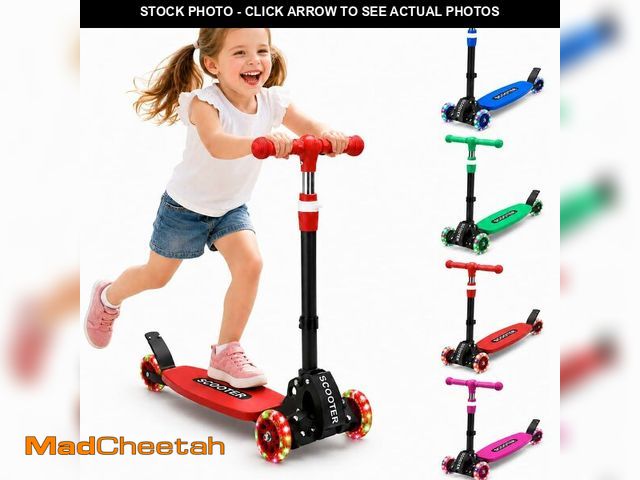 Lot 74-14432691 - Three Wheel Kick Scooter for Kids Ages 3-7, Foldable Toddler Scooter with Adjustable Handlebar, Ligh...