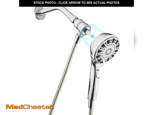 Lot 74-12681874 - Glacier Bay Push Release 6-Spray Wall Mount Handheld Shower Head 1.8 GPM in Chrome - UNUSED