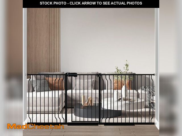Lot 74-12167330 - Fairy Baby Extra Wide Baby Gate 81.1-85.8 Inch Wide, Walk Through Pressure Mounted No Drill, Long an...