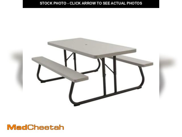 Lot 74-12159682 - Lifetime 6' Folding Picnic Table, Putty - UNUSED