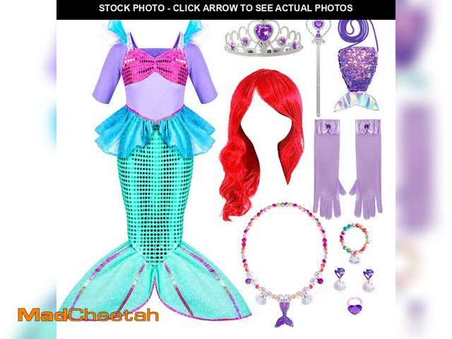 Lot 74-14385365 - Spooktacular Creations Halloween Little Mermaid Costume for Girls, Sequin Mermaid Dress Set, Light P...