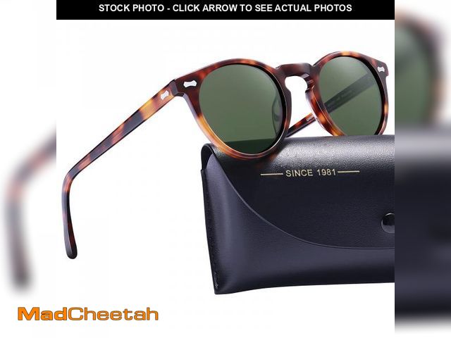 Lot 74-12112633 - CARFIA Round Acetate Polarized Sunglasses for Women Small Face UV Protection with Leather Case CA528...