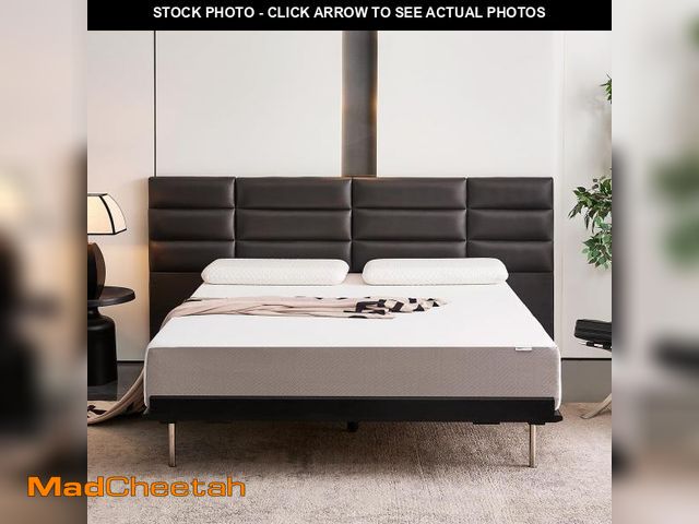Lot 74-12164023 - Basics Memory Foam Mattress, Soft Plush Feel, 10 Inch, Queen, White/Grey - UNUSED