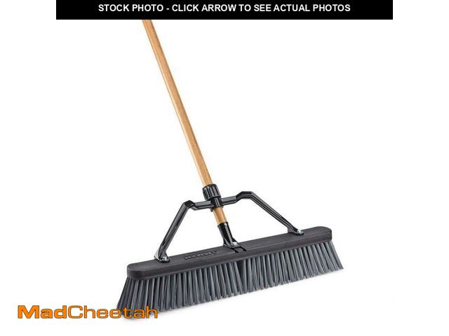 Lot 74-12672859 - *MISSING HANDLE* Libman 24 in. High Power Rough Surface Industrial Grade Push Broom with 60 in. Wood...