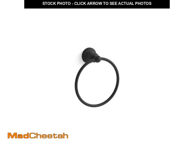 Lot 74-13051009 - KOHLER Capilano Towel Ring in Matte Black - UNUSED