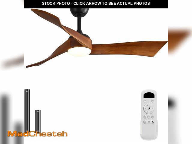 Lot 74-13697128 - Sofucor 52 Inch Ceiling Fan with Light and Remote, Modern 3 Solid Wood Blades Ceiling Fan, 6 Speeds ...