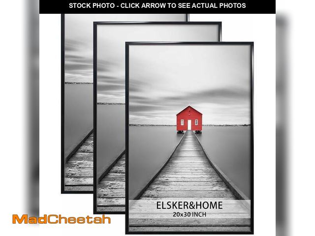 Lot 74-14288351 - (SOME DAMAGE) ELSKER&amp;HOME 20x30 Frame 3 Pack, Black 20x30 Poster/Picture Frame for Horizontal or...