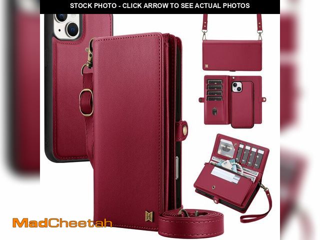 Lot 74-12975112 - MEGSHI for Wallet Case Compatible with iPhone 15,Multi-Function Detachable 2 in 1 Magnetic iPhone 15...