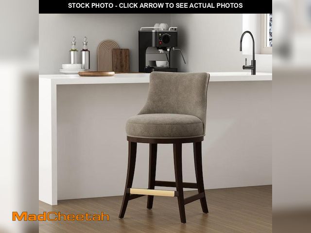 Lot 74-12136564 - Lucia Chenille Barstool with Beech Wood Legs - UNUSED