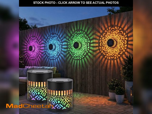 Lot 74-14475218 - EFZXIB 7 Color Changing Solar Mandala Projection Wall Light, 2 Pack - UNUSED