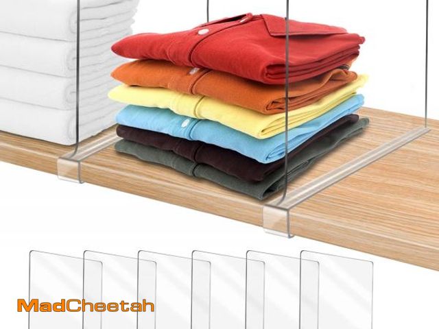 Lot 74-11545112 - 12 Inches [Extra Tall Version] Clear Shelf Dividers for Closet Organization and Storage, 6 Pack Purs...
