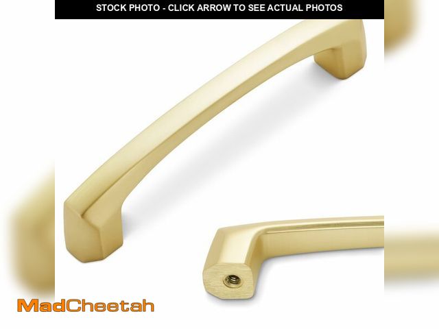 Lot 74-12560379 - POVEFONK 10 Pack 3 inch Brushed Brass Kitchen Cabinet Handles Cabinet Pulls Gold Drawer Pulls Kitche...