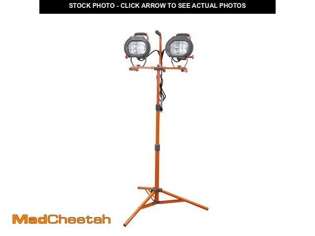 Lot 74-12745821 - (ONLY ONE LIGHT WORKS) HDX 1200-Watt Halogen Tripod Work Light - USED