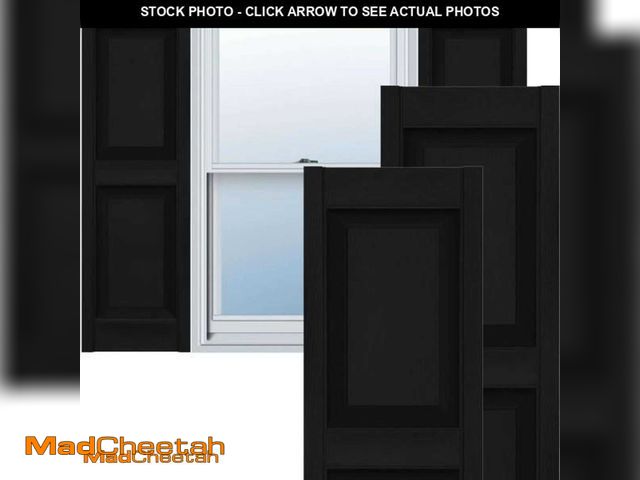 Lot 74-12074505 - (DETNED) Ekena Millwork Lifetime Vinyl LP2S14X05100BL Standard Two Equal Panel Vinyls, Raised Panel ...