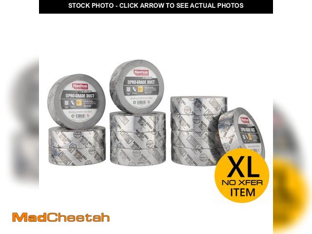 Lot 74-12644199 - Nashua Tape 1.89 in. x 60 yd. 558CA Pro-Grade UL Listed Duct Tape Pro Pack (12-Pack) - UNUSED