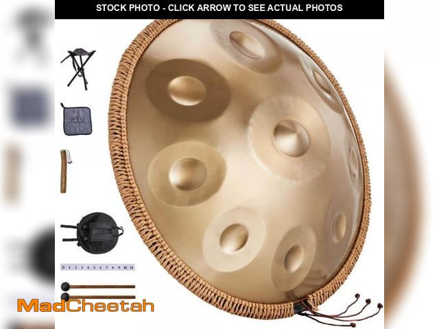 Lot 74-12518026 - SKYSHALO Handpan Drum, 22in. &amp; 9 Notes, D Minor Hand Drum, Hand Pan Drum Instrument with Mallets...