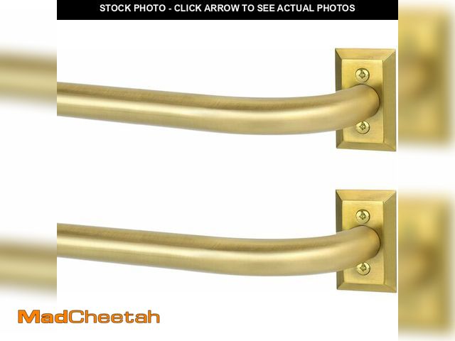 Lot 74-13720287 - TANGWIN Gold Wrap Around Curtain Rods 2 Pack:Blackout Heavy Duty Adjustable Window Curtain Rod for B...