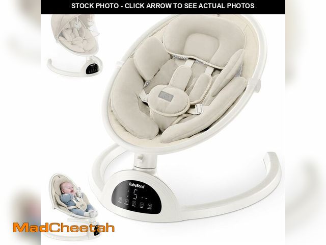 Lot 74-14250603 - BabyBond Baby Swings for Infants, Bluetooth Infant Swing with Music Speaker, 3 Seat Positions, 5 Poi...