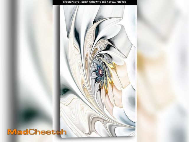 Lot 74-12141485 - Design Art White Stained Glass Floral Wall Art Canvas, 20x40 - UNUSED