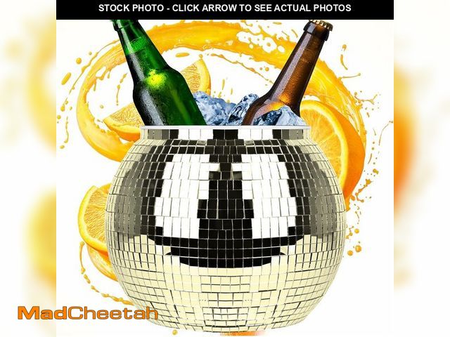 Lot 74-12325489 - Disco Ball Ice Bucket Beverage Tubs Disco Ball Cup for Parties Large Retro Drink Bucket for Beer Coc...