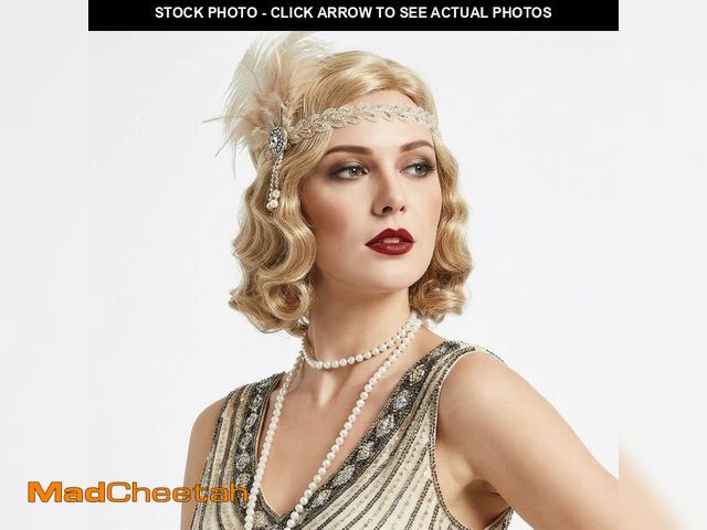 Lot 74-13953790 - REEWES Long 1920s Wig Finger Wave Wig 613 Curly Short Wig Vintage Wigs for Women Lady Synthetic Heat...