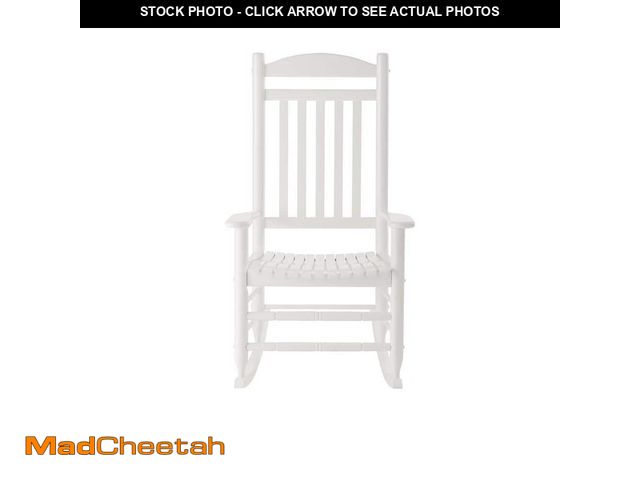 Lot 74-14439673 - Glossy White Wood Outdoor Rocking Chair - UNUSED
