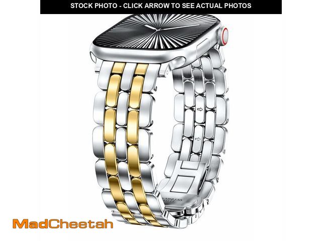 Lot 74-13631051 - TOYOUTHS Designer Vintage Silver Gold Bracelet for Apple Watch Band Women 42mm 40mm 41mm 38mm, Stain...