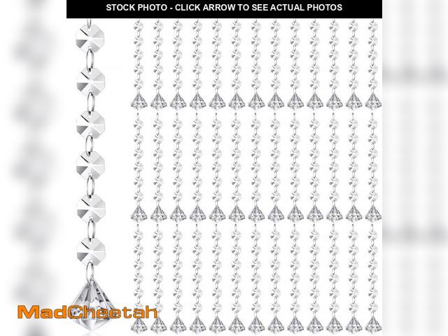 Lot 74-11554481 - Nuenen 100 Pcs Acrylic Hanging Crystals for Centerpieces Chandelier Clear Crystal Garland Strands Or...