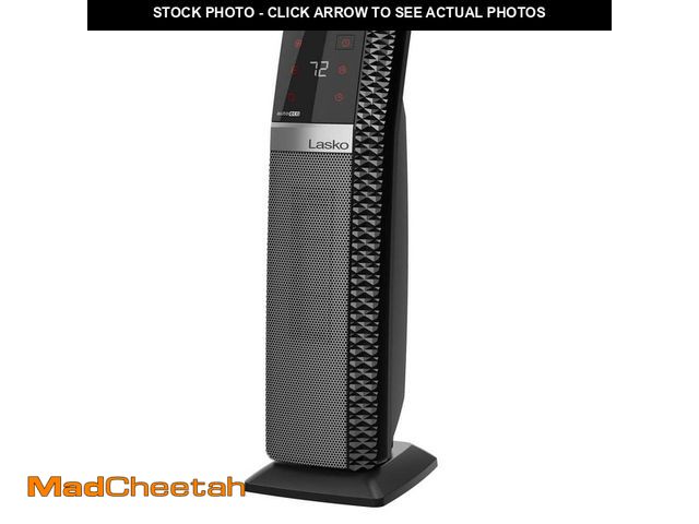 Lot 74-14343165 - Lasko Elite 1500W 22 in. Black Indoor Electric Tower Forced Air Ceramic Space Heater with Tip-Over S...