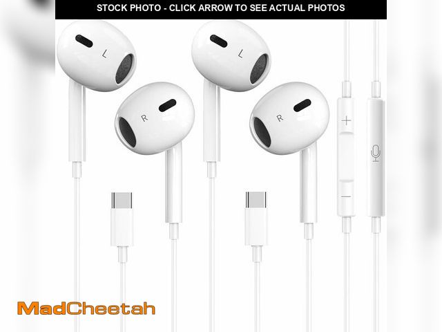 Lot 74-14143402 - 2 Pack-USB C Headphones for iPhone 17/16/15, Type C Earbuds Wired Earbuds with Microphone &amp; Remo...