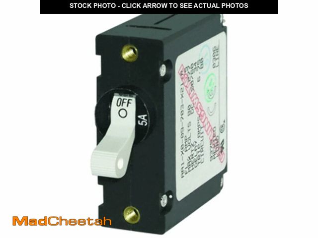 Lot 74-12698894 - Blue Sea Systems 7202 AC / DC Single Pole Magnetic World Circuit Breaker, Black - USED