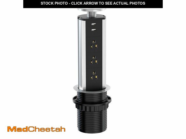 Lot 74-12702640 - Kungfuking Pop Up Outlet Socket Recessed Retractable Power Strip Charging Station with 3 US Plug and...